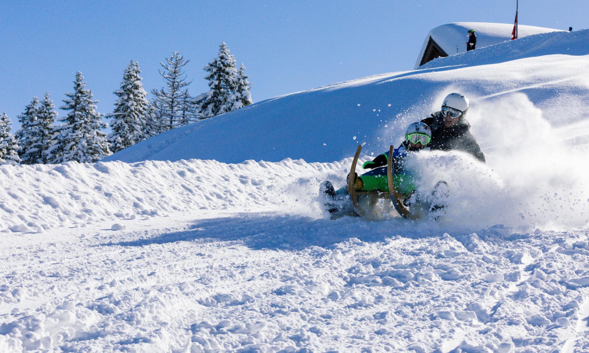 Tobogganing at Hoch-Ybrig, Laucheren