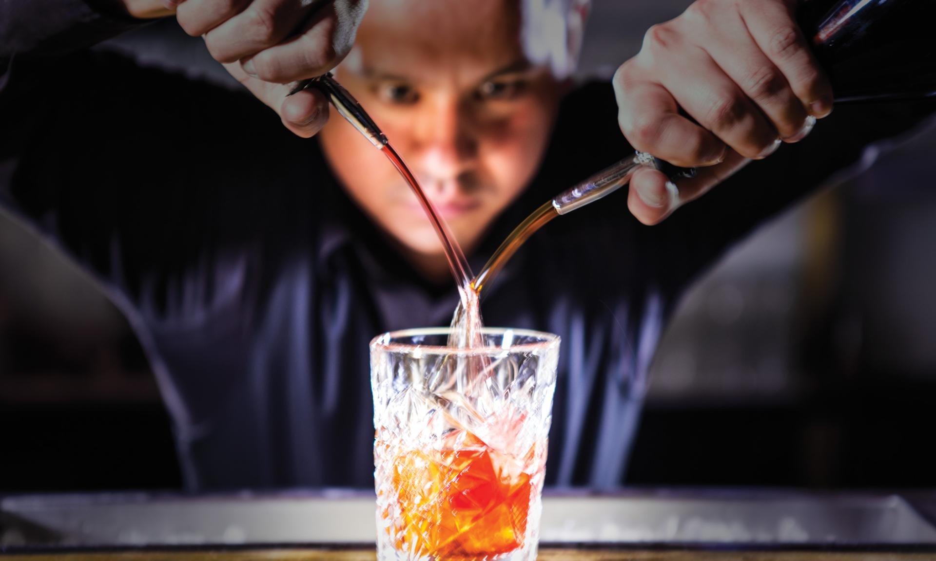 Cocktails at the bar