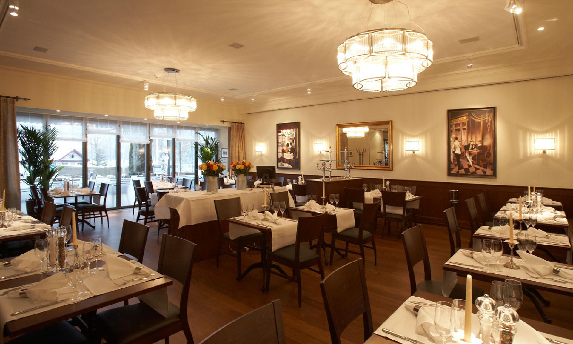 Restaurant Brasserie au Lac at Parkhotel Schwert, Weesen by Lake Walen