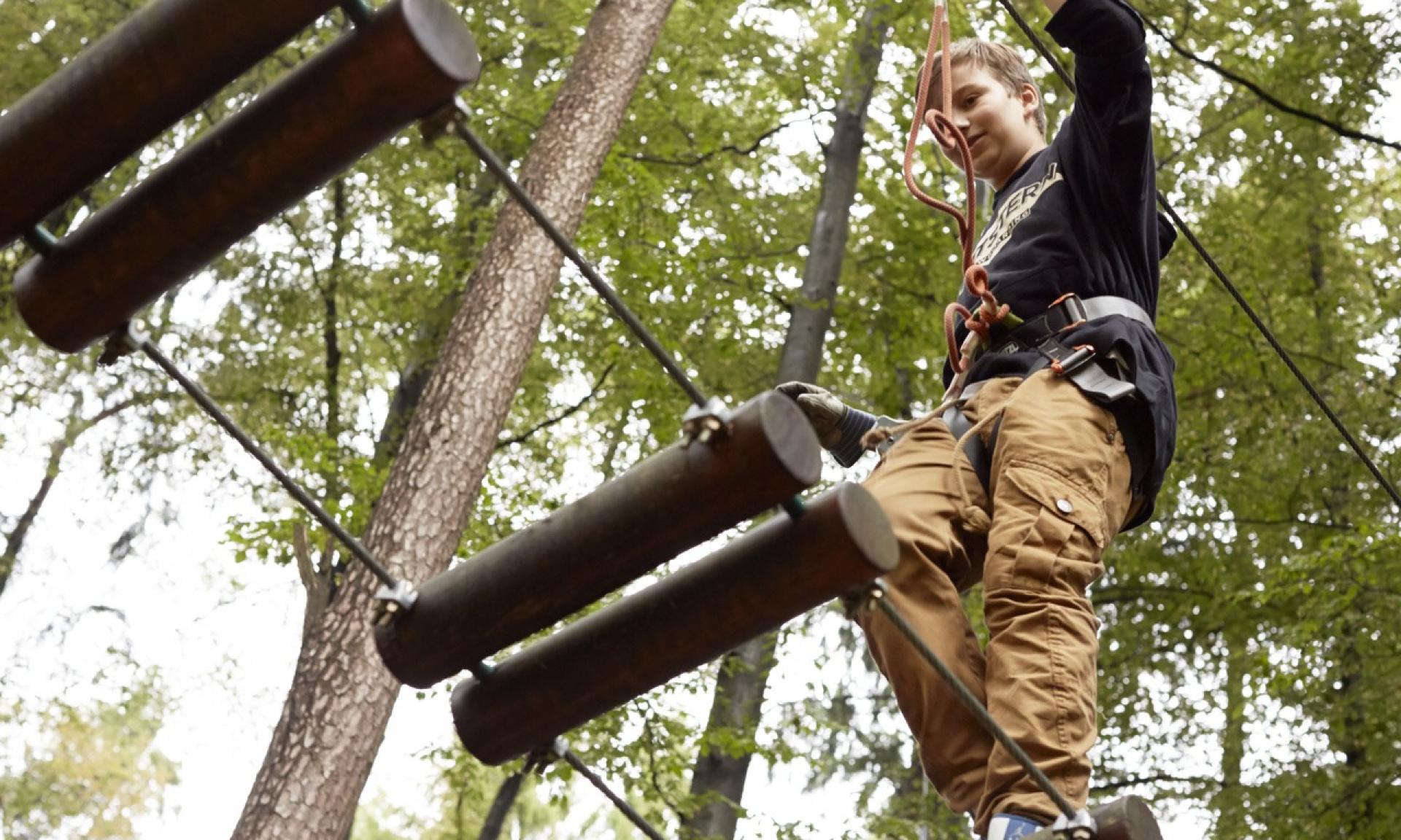 Climbing at the High Rope Park Kloten