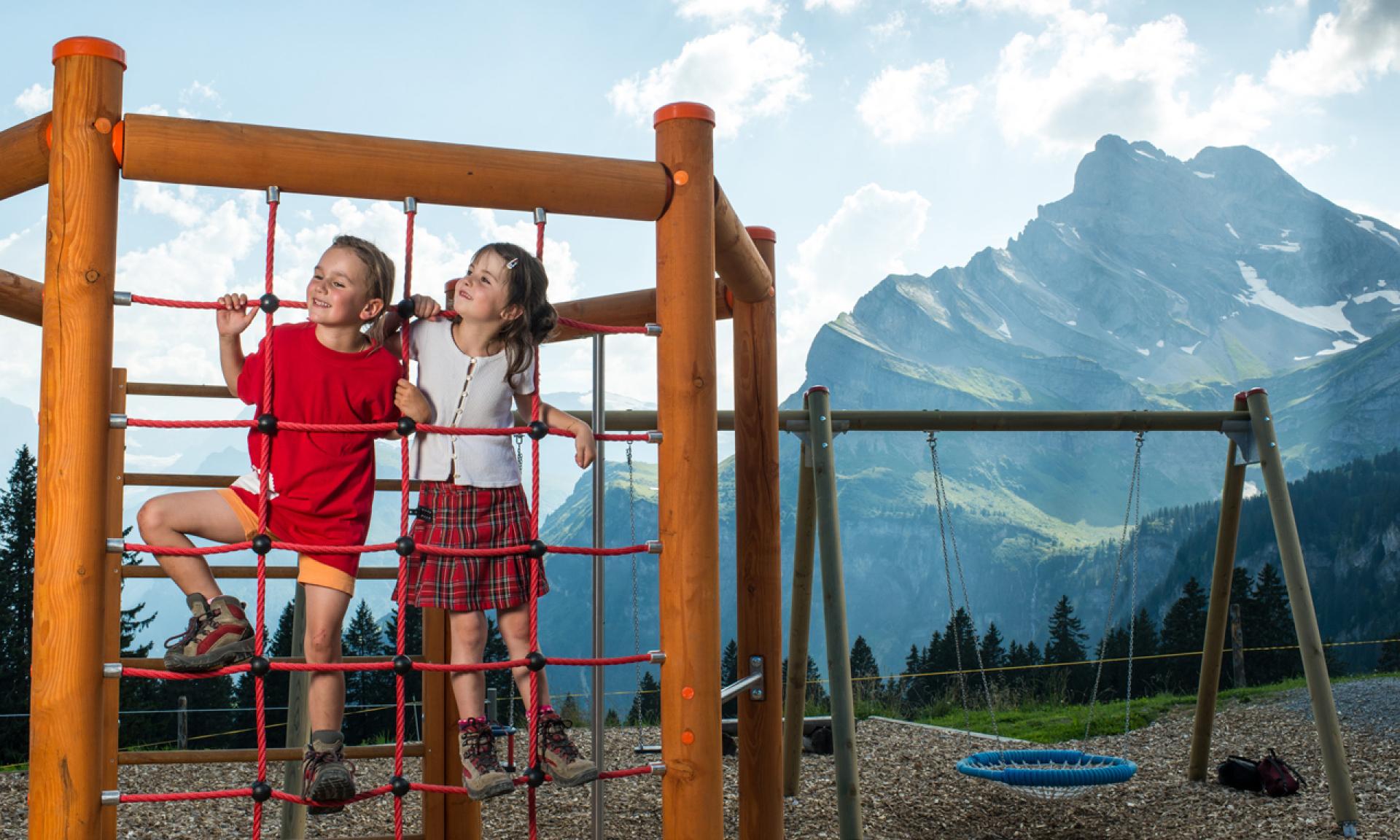 On the playground in Braunwald 