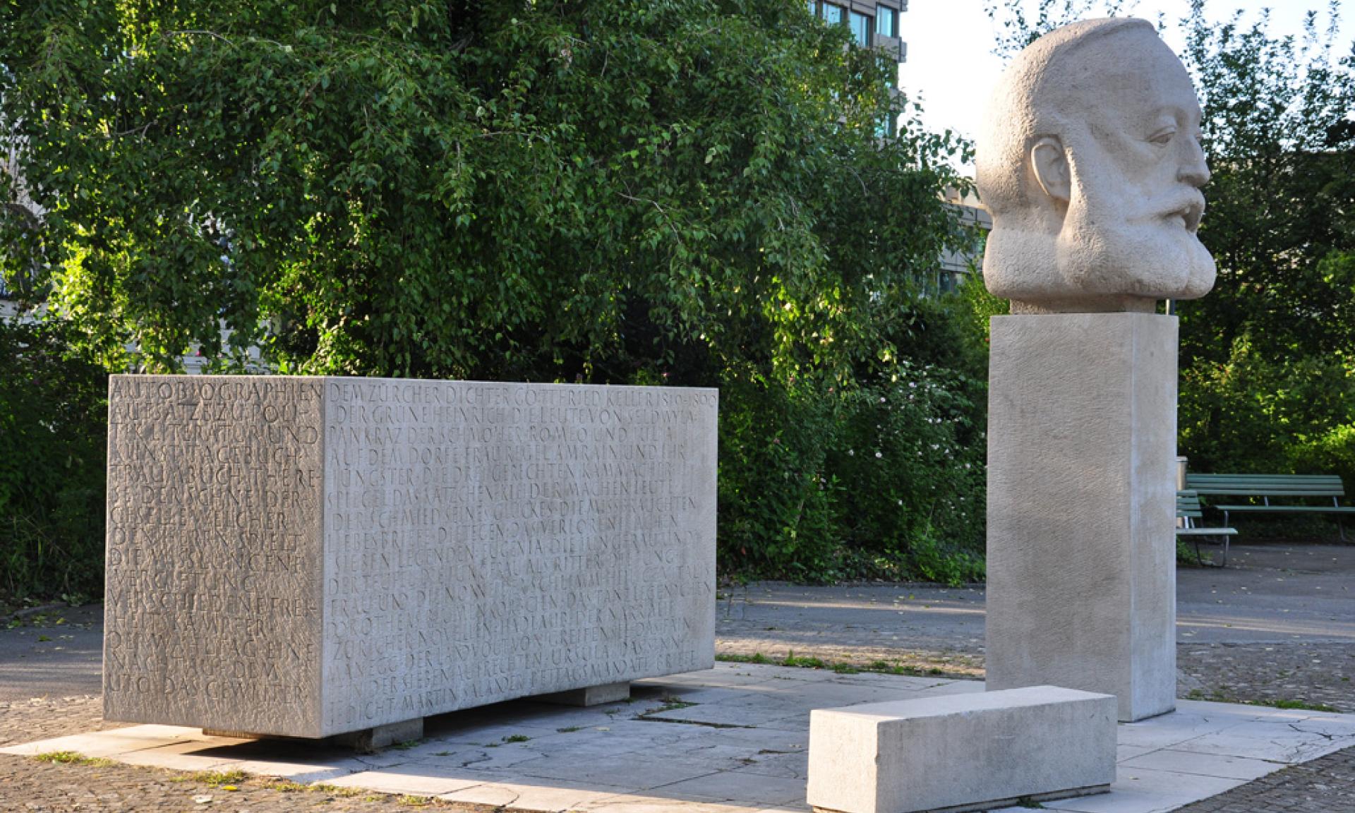 Die Büste von Gottfried Keller