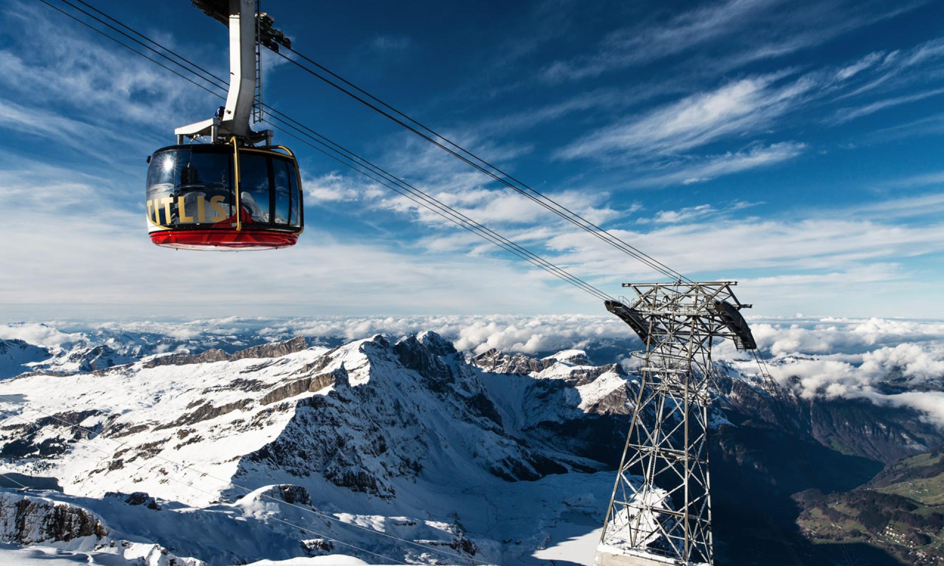 En téléphérique au Mont Titlis