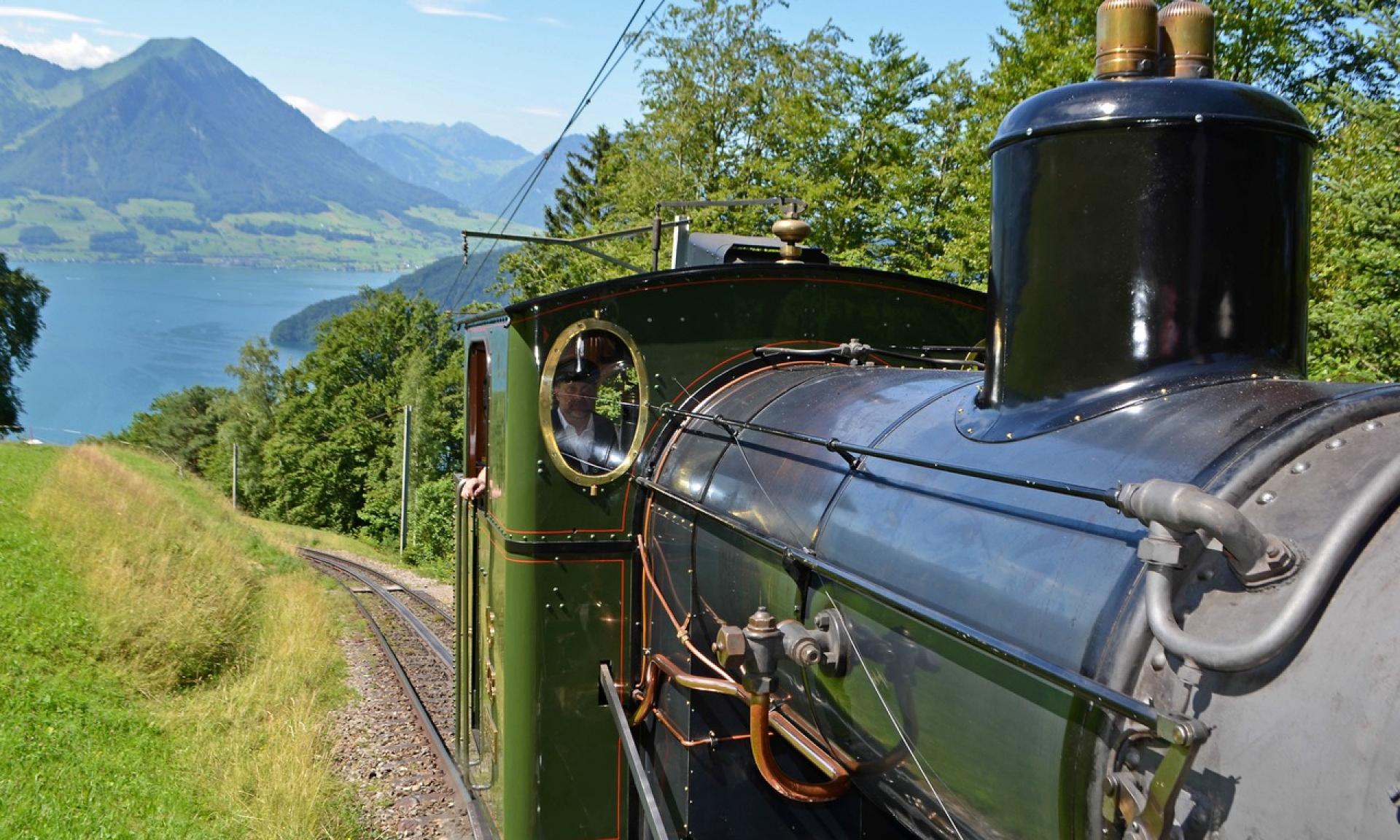 Atmospheric Steam Train Rides up Mt. Rigi