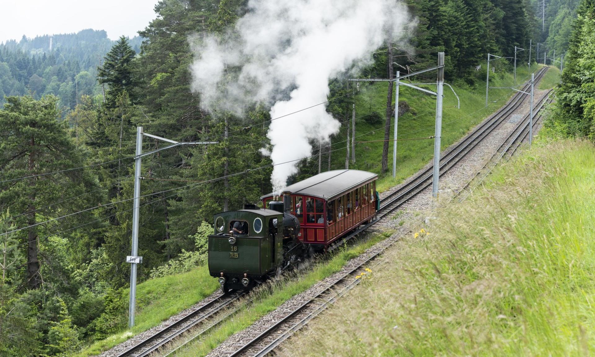 Atmospheric Steam Train Rides up Mt. Rigi
